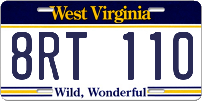 WV license plate 8RT110