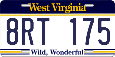 WV license plate 8RT175