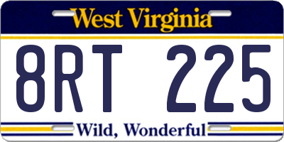 WV license plate 8RT225