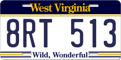 WV license plate 8RT513