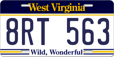 WV license plate 8RT563