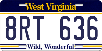 WV license plate 8RT636