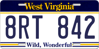 WV license plate 8RT842