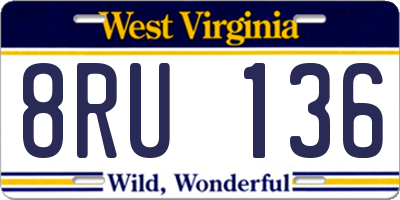 WV license plate 8RU136