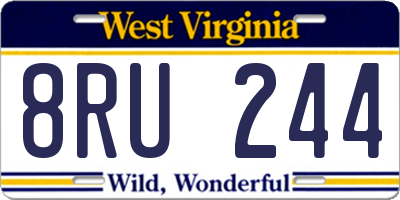 WV license plate 8RU244