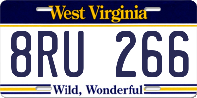 WV license plate 8RU266