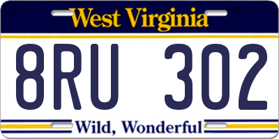 WV license plate 8RU302