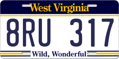 WV license plate 8RU317