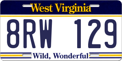 WV license plate 8RW129
