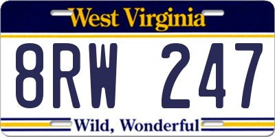 WV license plate 8RW247