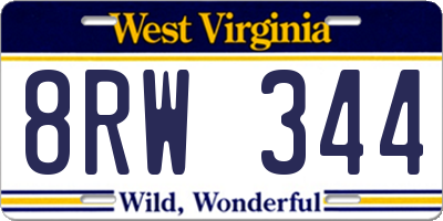 WV license plate 8RW344