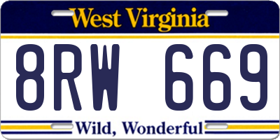WV license plate 8RW669
