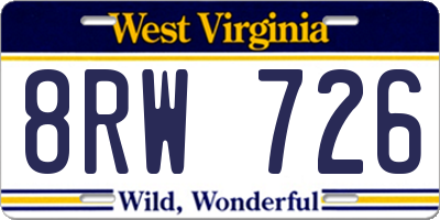 WV license plate 8RW726