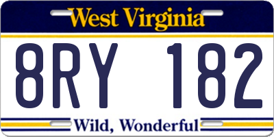 WV license plate 8RY182