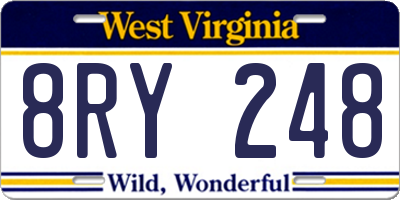 WV license plate 8RY248