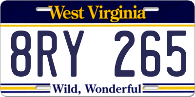 WV license plate 8RY265