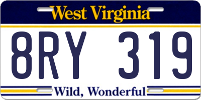 WV license plate 8RY319