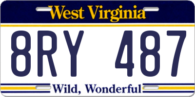 WV license plate 8RY487