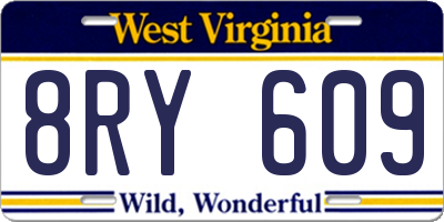 WV license plate 8RY609