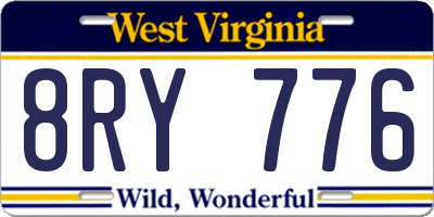 WV license plate 8RY776
