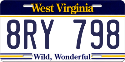WV license plate 8RY798