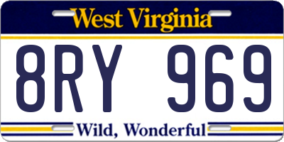WV license plate 8RY969