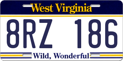 WV license plate 8RZ186
