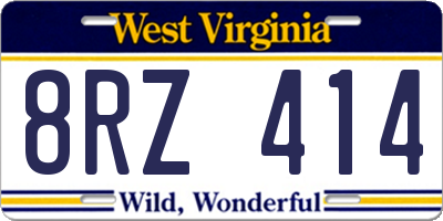 WV license plate 8RZ414