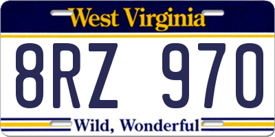 WV license plate 8RZ970