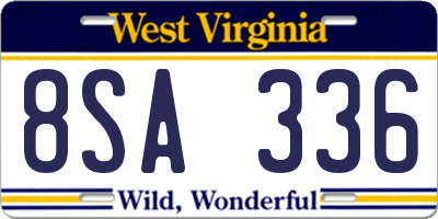 WV license plate 8SA336