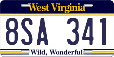 WV license plate 8SA341