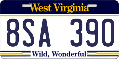 WV license plate 8SA390
