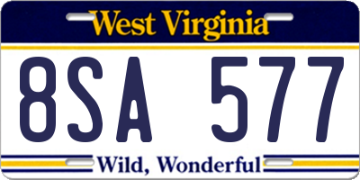 WV license plate 8SA577