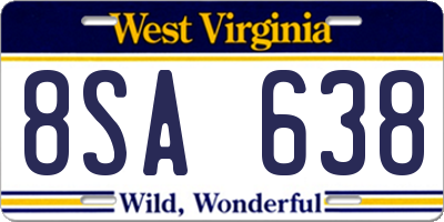 WV license plate 8SA638