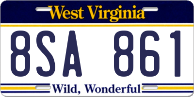 WV license plate 8SA861