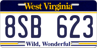 WV license plate 8SB623