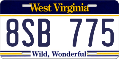 WV license plate 8SB775
