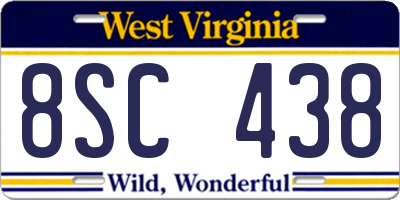 WV license plate 8SC438