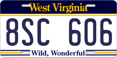 WV license plate 8SC606