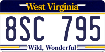 WV license plate 8SC795