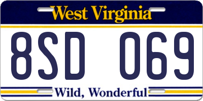 WV license plate 8SD069