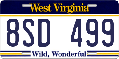 WV license plate 8SD499