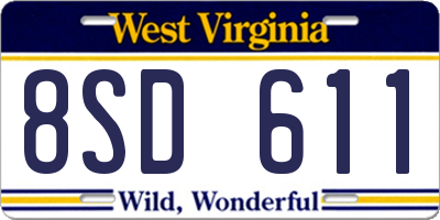WV license plate 8SD611