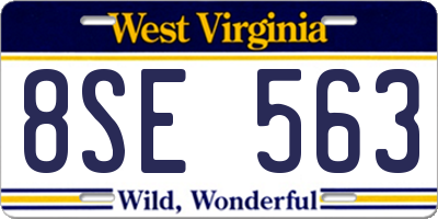 WV license plate 8SE563