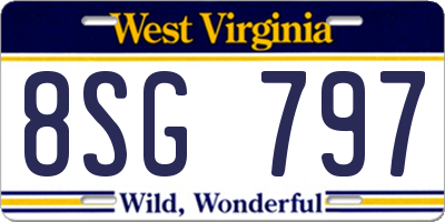 WV license plate 8SG797