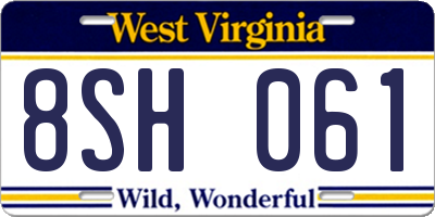 WV license plate 8SH061