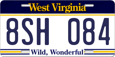 WV license plate 8SH084