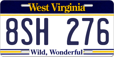 WV license plate 8SH276