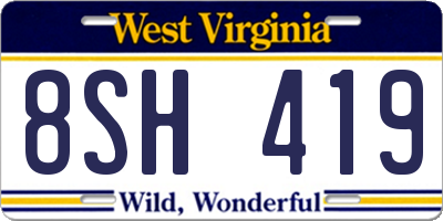 WV license plate 8SH419