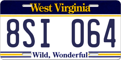 WV license plate 8SI064